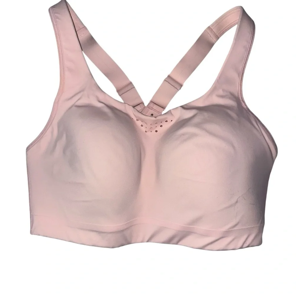 Athleta Phenomena High Impact Sports Bra 34DD Pink Crisscross Back